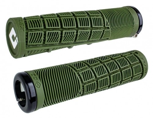 Stūres rokturi ODI Reflex v2.1 MTB Lock-on 135mm White/Army green image 1