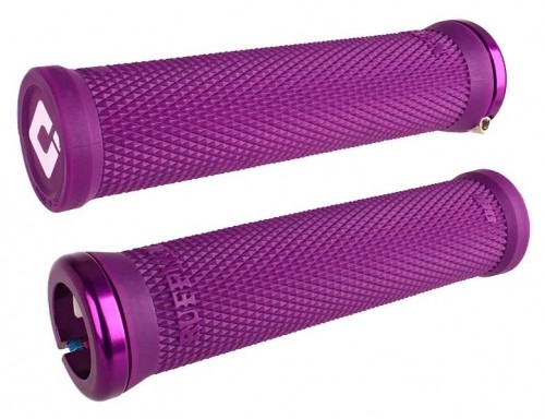 Stūres rokturi ODI Ruffian v2.1 MTB 30mm OD Lock-on 135mm White/Purple image 1