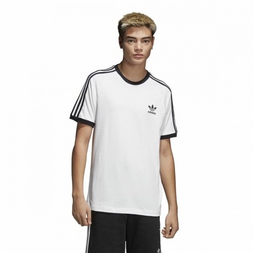 Men’s Short Sleeve T-Shirt Adidas 3 Stripes White image 1