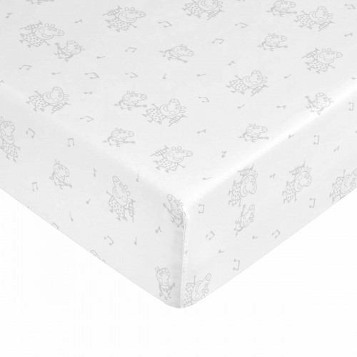 Fitted bottom sheet Peppa Pig White 90 x 200 cm 100% cotton image 1