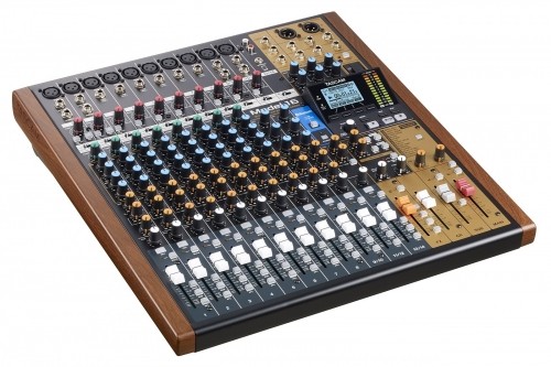 Tascam MODEL 16 audio mixer 16 channels 20 - 30000 Hz Black, Gold, Wood image 1