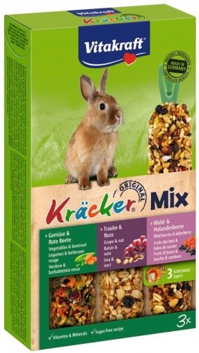 VITAKRAFT KRACKER forest fruits/walnuts/vegetables - treats for rabbits - 3 pieces image 1