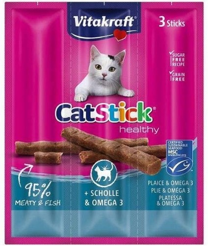 VITAKRAFT CatStick Mini with flounder and Omega-3 - cat treats - 3 pcs image 1