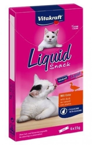 VITAKRAFT Cat Liquid Snack - przysmak dla kota w płynie: kaczka, betaglukan 6 szt. image 1