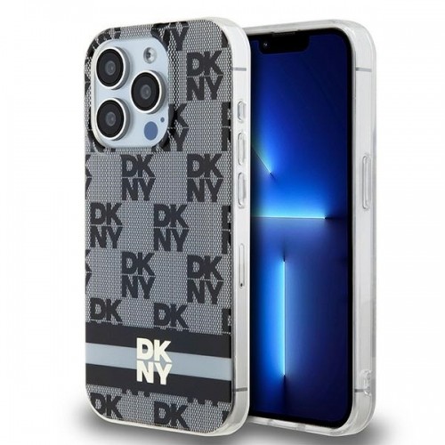DKNY DKHMP15XHCPTSK iPhone 15 Pro Max 6.7" czarny|black hardcase IML Checkered Mono Pattern & Printed Stripes MagSafe image 1