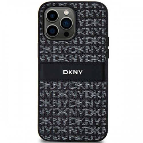 DKNY DKHCS24SPRTHSLK S24 S921  czarny|black hardcase Leather Mono Stripe & Metal Logo image 1