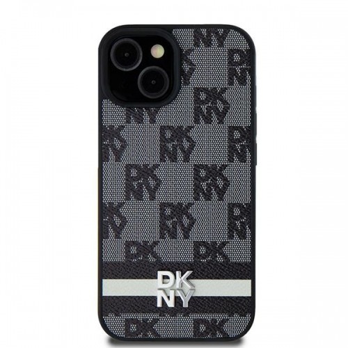 DKNY DKHCS24LPCPTSSK S24 Ultra S928 czarny|black hardcase Leather Checkered Mono Pattern & Printed Stripes image 1