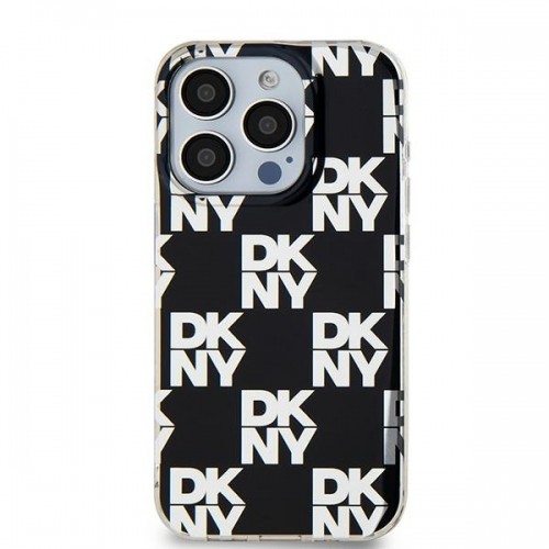 DKNY DKHCP15SHDLCEK iPhone 15 | 14 | 13 6.1" czarny|black hardcase IML Checkered Mono Pattern image 1
