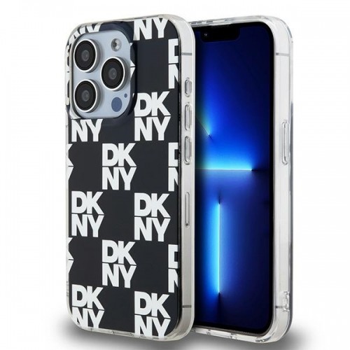 DKNY DKHCP15LHDLCEK iPhone 15 Pro 6.1" czarny|black hardcase IML Checkered Mono Pattern image 1