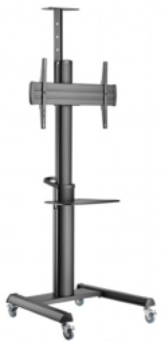 Monitora stiprinājums Gembird Aluminum TV Floor Stand  with Caster Wheels Black image 1
