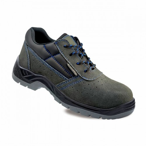 Safety shoes Blackleather Drilled S1P Without metal Suede image 1