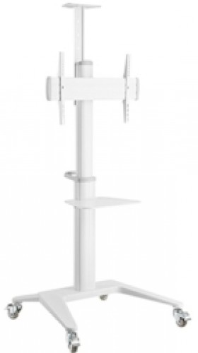 Monitora stiprinājums Gembird Aluminum TV Floor Stand  with Caster Wheels White image 1