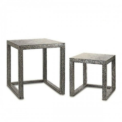 Side table Grey Mother of pearl Particleboard (2 Pieces) image 1