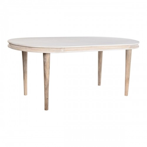 Обеденный стол DKD Home Decor Белый Позолоченный Латунь Древесина манго 180 x 90 x 76 cm image 1