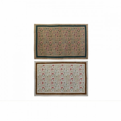 Carpet DKD Home Decor 120 x 180 x 0,4 cm Polyester White Ikat Boho (2 Units) image 1