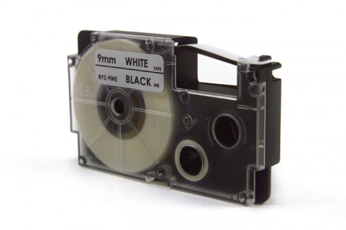 Label Tape JetWorld for use in Casio  Black on White 9mm x 8m (PT-9WE1, PT9WE1, XR-9WE1, XR9WE1) image 1