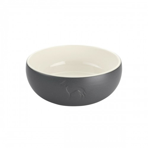 Dog Feeder Hunter Grey Ceramic Silicone 550 ml Modern image 1