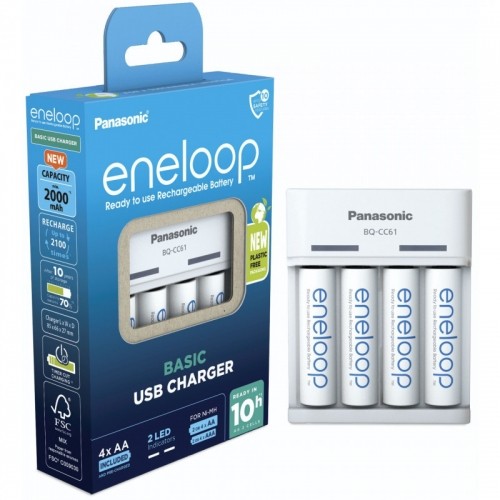 Panasonic Batteries Panasonic eneloop charger BQ-CC61 + 4x2200mAh image 1