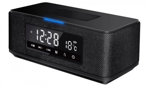 Platinet wireless speaker + clock radio + Qi charger Daily PMGQ15B, black image 1