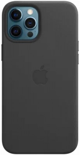 MHKM3ZE|A Apple Leather Magsafe Cover for  iPhone 12 Pro Max Black image 1