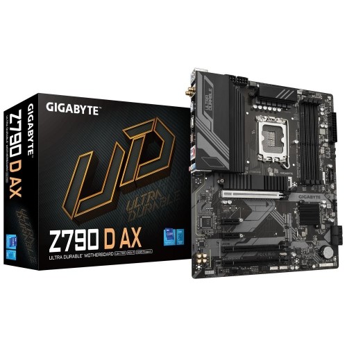 Mainboard|GIGABYTE|Intel Z790|LGA1700|ATX|Memory DDR5|Memory slots 4|2xPCI-Express 3.0 1x|1xPCI-Express 3.0 16x|1xPCI-Express 4.0 16x|1xPCI-Express 5.0 16x|3xM.2|1xHDMI|1xDisplayPort|2xUSB 2.0|5xUSB 3.2|1xUSB-C|1xPS/2|1xRJ45|3xAudio port|Z790DAX image 1