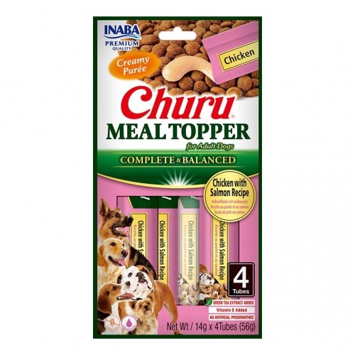 INABA Churu Meal Topper Chicken with salmon - dog treat - 4 x 14g image 1