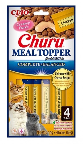 INABA Churu Meal Topper Chicken with cheese - cat treats - 4 x 14g image 1