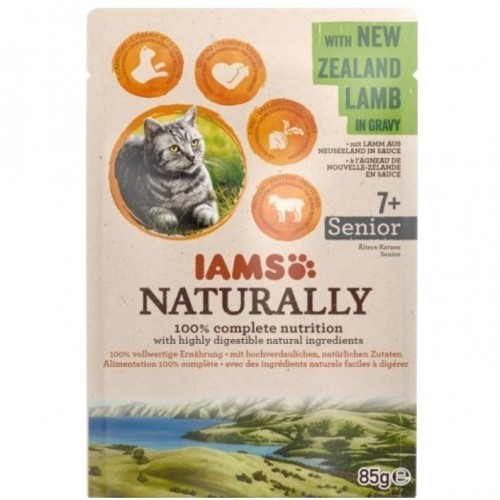 Eukanuba IAMS Naturally Senior with New Zealand lamb in gravy - wet cat food - 85g image 1