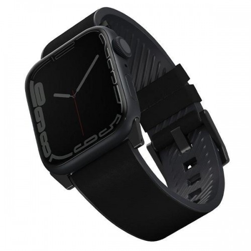 UNIQ pasek Straden Apple Watch Series 1|2|3|4|5|6|7|8|SE|SE2|Ultra 42|44|45mm. Leather Hybrid Strap czarny|black image 1