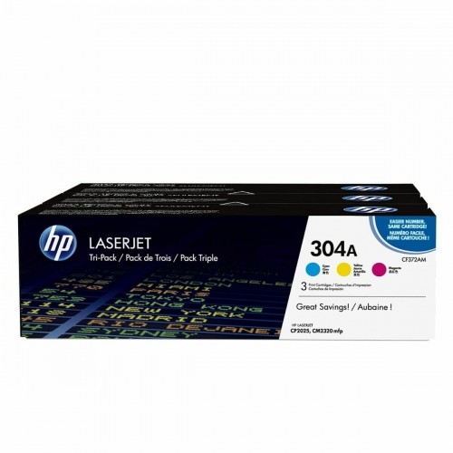 Тонер HP Pack de ahorro de 3 cartuchos de tóner original LaserJet HP 304A cian/magenta/amarillo Трехцветный image 1