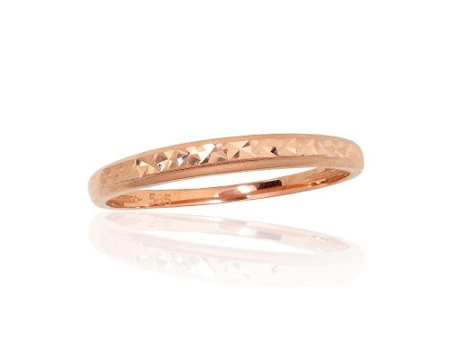 Золотое кольцо #1100709(Au-R), Красное Золото 585°, Размер: 15.5, 0.83 гр. image 1