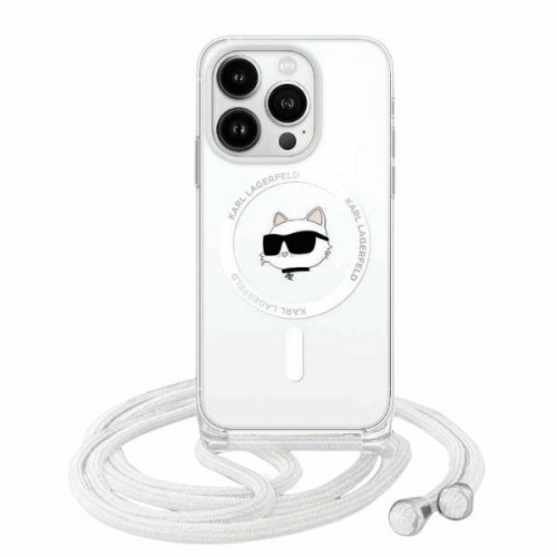 Karl Lagerfeld KLHMP15SHCCHNT iPhone 15 | 14 | 13 6.1" hardcase transparent IML Choupette Head & Cord Magsafe image 1