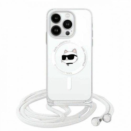 Karl Lagerfeld KLHMP15LHCCHNT iPhone 15 Pro 6.1" hardcase transparent IML Choupette Head & Cord Magsafe image 1