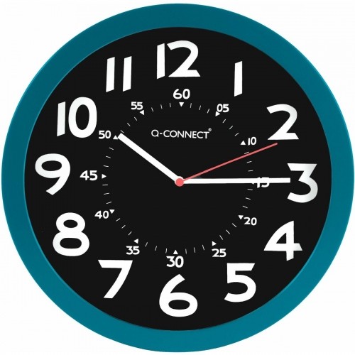 Wall Clock Q-Connect KF11214 Ø 30 cm Blue Aluminium Plastic Modern image 1