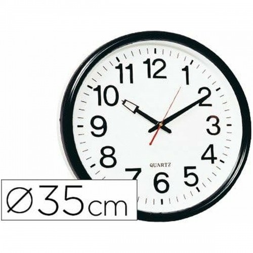 Wall Clock Q-Connect KF15592 Black Ø 34 cm Plastic Modern image 1