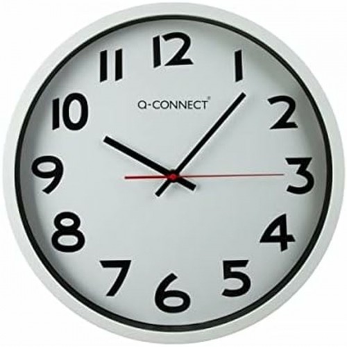 Wall Clock Q-Connect KF15591 Silver Ø 34 cm Plastic image 1