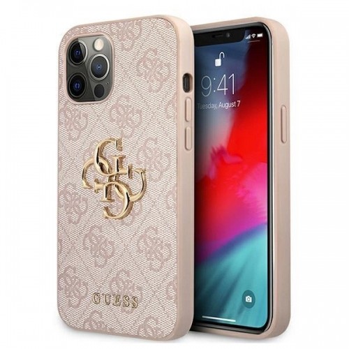 Guess GUHCP12M4GMGPI iPhone 12|12 Pro 6,1" rÃ³Å¼owy|pink hardcase 4G Big Metal Logo image 1