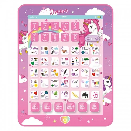 Lexibook Unicorn bilingual talking educational tablet image 1