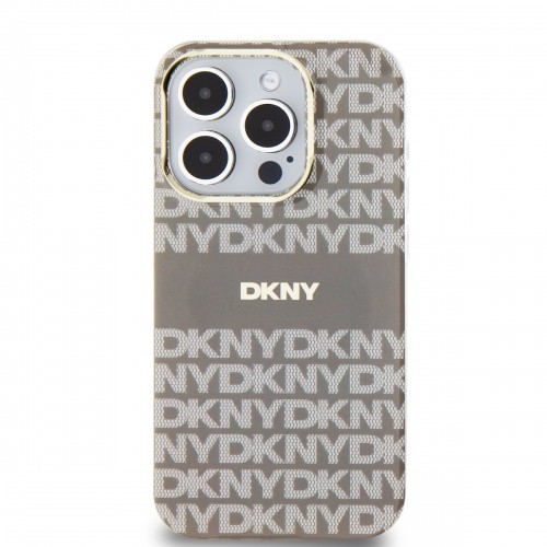 DKNY PC|TPU Repeat Pattern Tonal Stripe Magsafe Case for iPhone 14 Pro Max Beige image 1