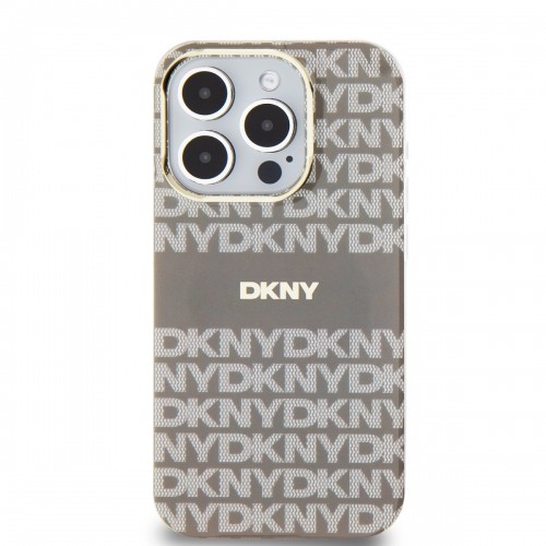 DKNY PC|TPU Repeat Pattern Tonal Stripe Magsafe Case for iPhone 13 Pro Max Beige image 1