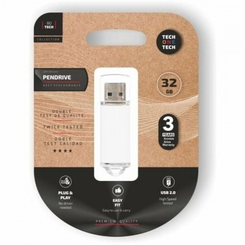 USB stick Tech One Tech TEC3007-32 White 32 GB image 1