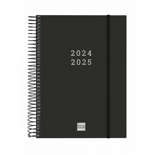Diary Finocam Black A5 15,5 x 21,2 cm 2024-2025 image 1