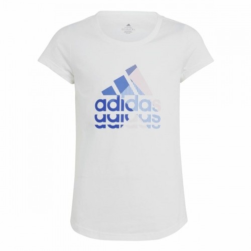 Child's Short Sleeve T-Shirt Adidas Graphic White image 1