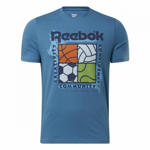 Vīriešu Krekls ar Īsām Piedurknēm Reebok GS Rec Center Zils image 1