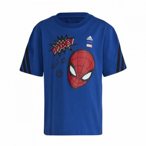Детский Футболка с коротким рукавом Adidas Spider-Man Синий image 1