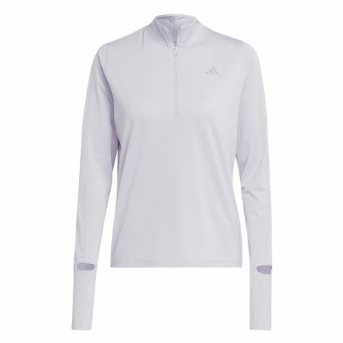 Women's long sleeve T-shirt Adidas Fast 1/2 Zip Lilac Lavendar image 1