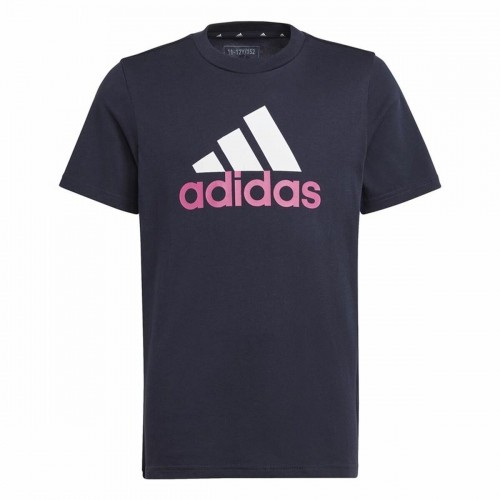 Детский Футболка с коротким рукавом Adidas Essentials Темно-синий image 1