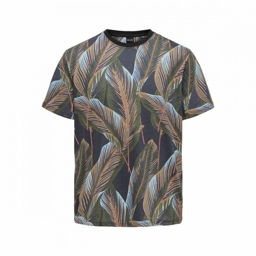 Men’s Short Sleeve T-Shirt Only & Sons Onskobe Reg Banana Leaf Black image 1