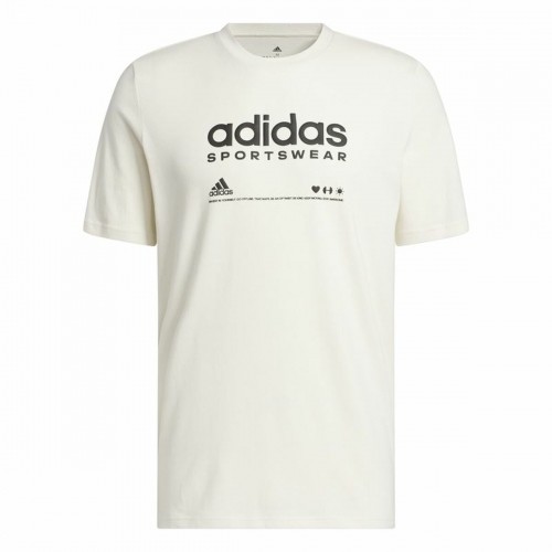 Vīriešu Krekls ar Īsām Piedurknēm Adidas Lounge Balts image 1