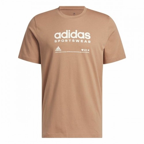 Vīriešu Krekls ar Īsām Piedurknēm Adidas Lounge Brūns image 1